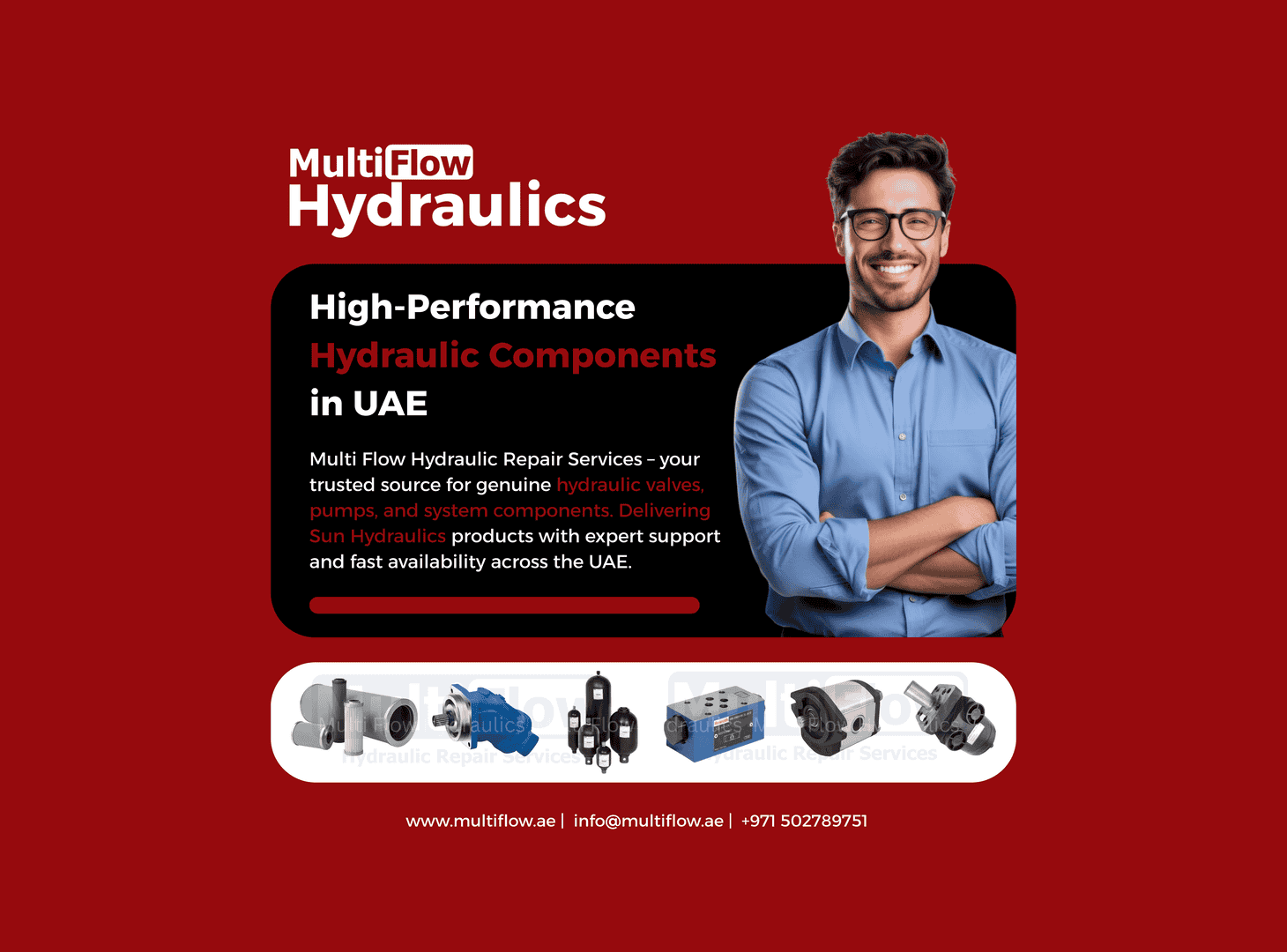 All parts sophisticated hydraulics in one location – Multi Flow Hydraulic Repair Services