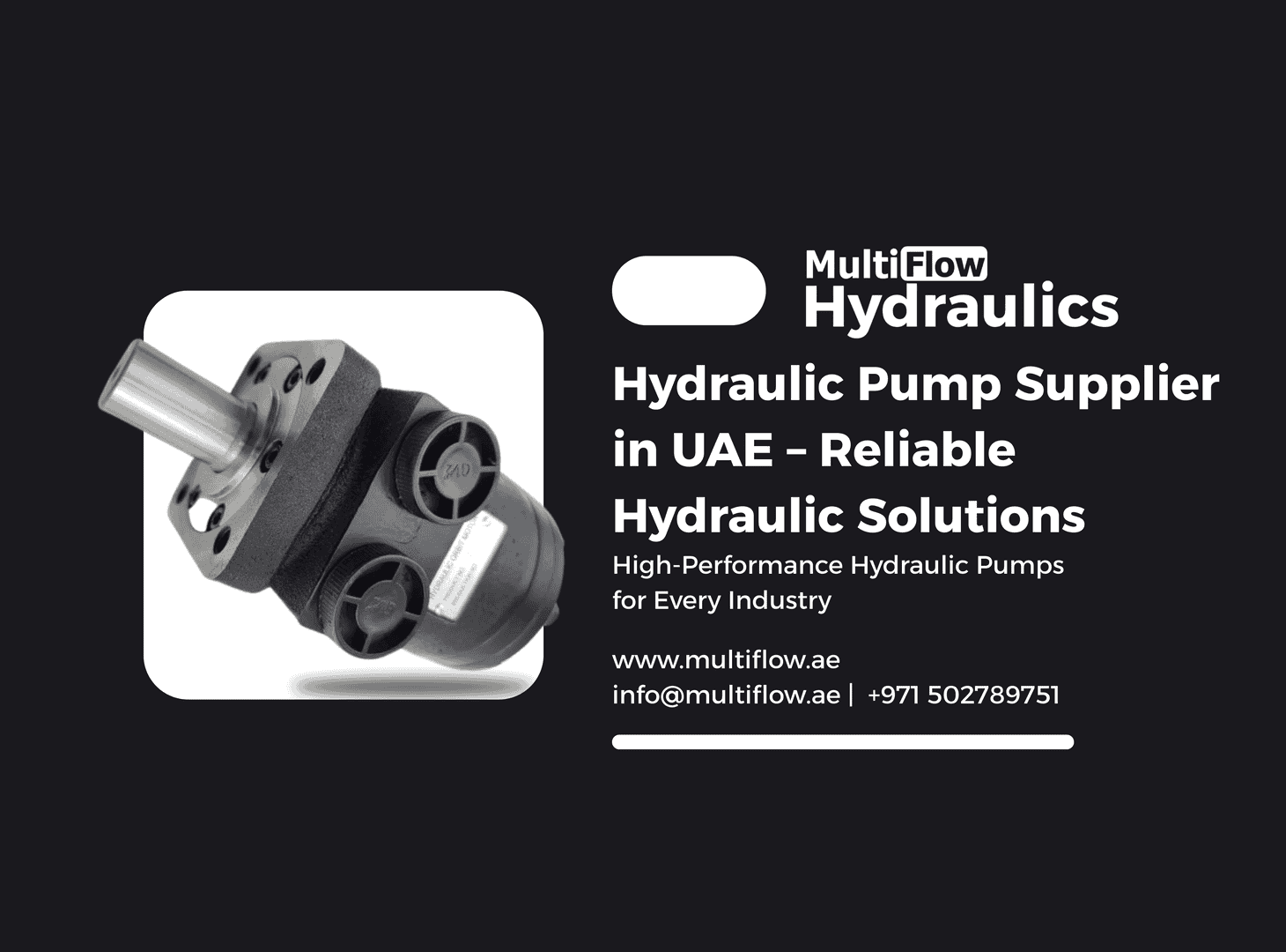 Hydraulic Pump Supplier in UAE – Got Hydraulic Hassles? We’ve Got You.