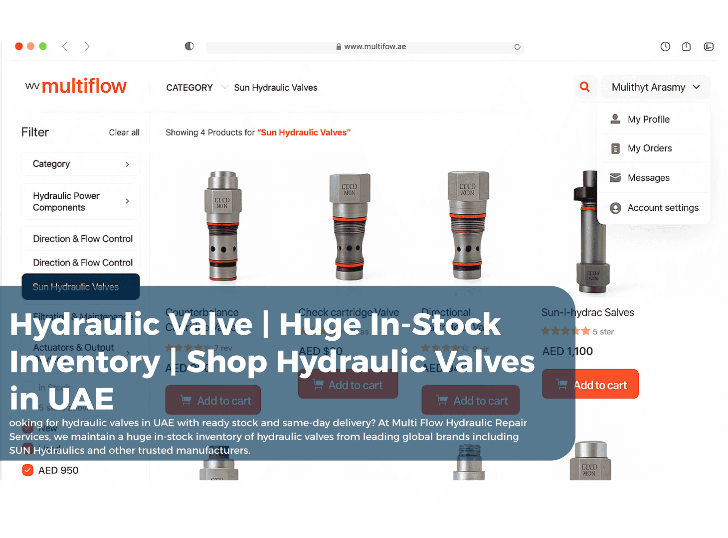 Hydraulic Valve | Huge In-Stock Inventory | Shop Hydraulic Valves in UAE