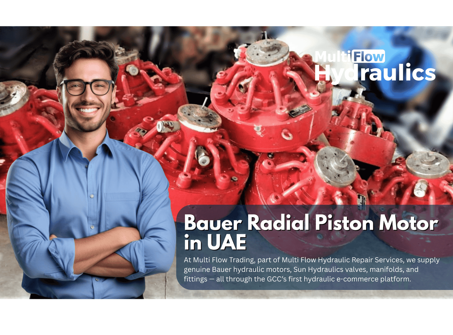 Bauer Radial Piston Motor in UAE – Genuine Hydraulic Motors from Multi Flow Hydraulics