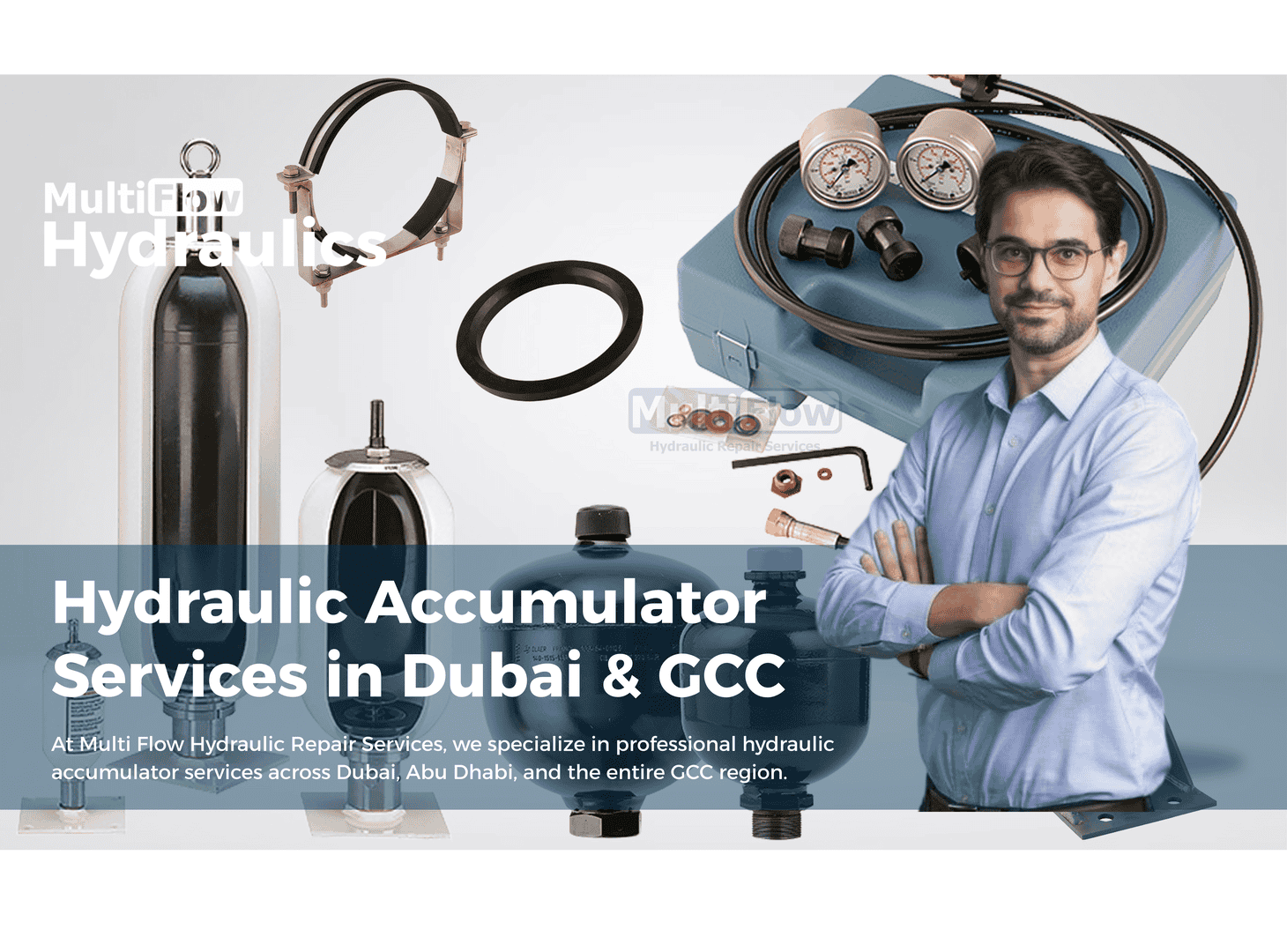 Hydraulic Accumulator Services in Dubai & GCC | Multi Flow Hydraulic Repair Services