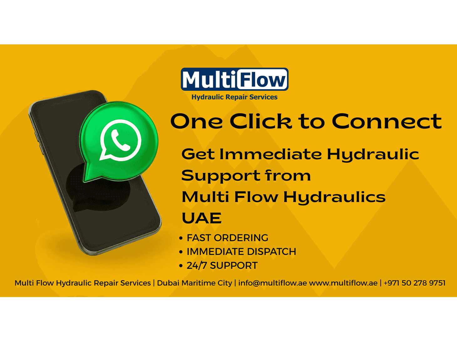 One Click to Connect – Get Immediate Hydraulic Support from Multi Flow Hydraulics UAE