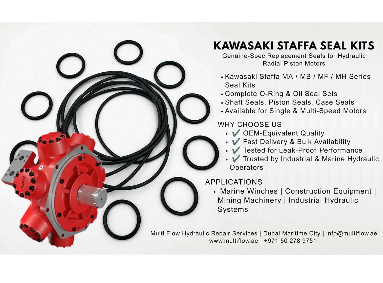 Kawasaki Staffa Seal Kits: The Complete Guide to Genuine-Spec Replacement Seals for Hydraulic Radial Piston Motors