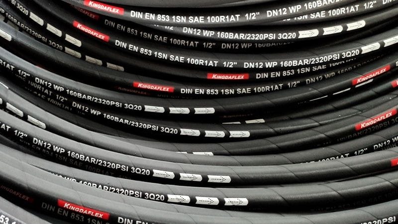 Custom Hydraulic Hose Assembly in Production